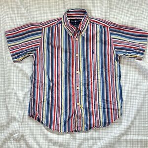 KIDS- Ralph Lauren Blue and Red Casual Button Down Shirt